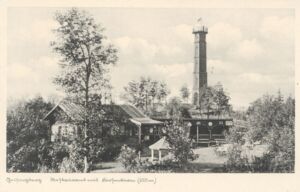 Postkarte „Geisingberg Restaurant mit Luisenturm (850m)“, um 1940 (ISGV/Bildarchiv, BSNR 164018)